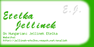 etelka jellinek business card